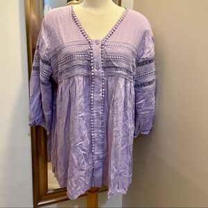 Purple Chicsoul Lagonlook,bohemian top with pin pleats.